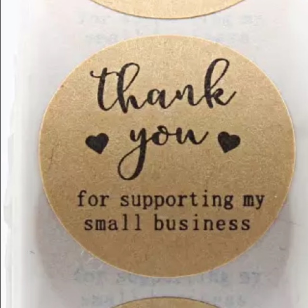 500 Thank You Stickers 1” Rounds Kraft PRICE FIRM - Picture 2 of 2